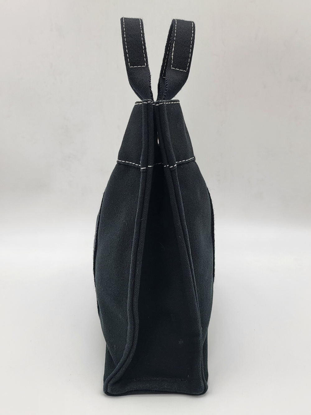 HERMES Black Canvas Herline PM Tote Bag, Authentic w/COA. - Picture 2 of 15